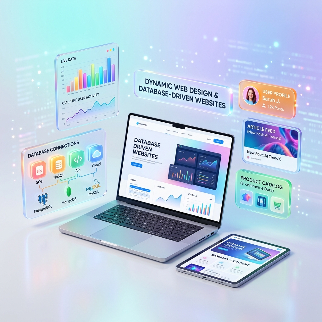 Dynamic Website Design Services 3D Illustration
