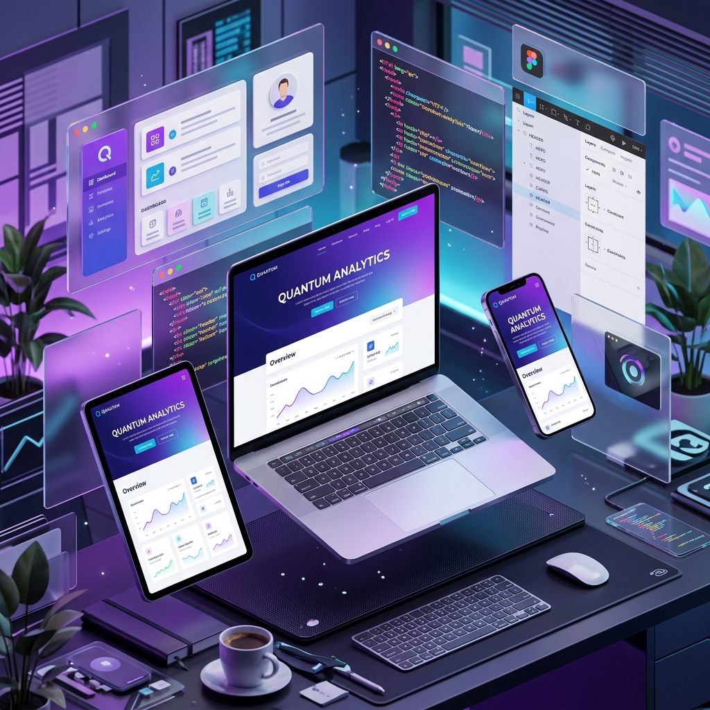 Responsive Website Design Services 3D Illustration